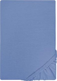 Biberna Jersey-Stretch Spannbettlaken Spannbetttuch 90x200 cm - 100x200 cm Ozeanblau