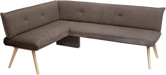 Möbel-Eins GRADY I Eckbank, Gestell Massivholz/Stoffbezug 160x180 cm braun