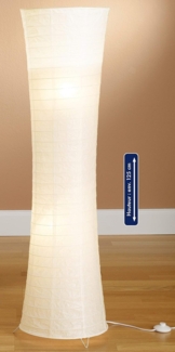 TRANGO LED Stehlampe, 1229L Design LED Reispapier Stehlampe *SWISS* Reispapierlampe *HANDMADE* Stehleuchte mit weißem Lampenschirm inkl. 2x E14 LED Leuchtmittel, Form: Rund, Höhe: 125cm, Wohnraumlampe, Standlampe