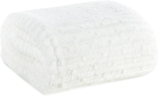 Wohndecke Kuscheldecke Gemusterte Sofadecke Tagesdecke Couchdecke Decke LISA weiß 170X210 cm weiß