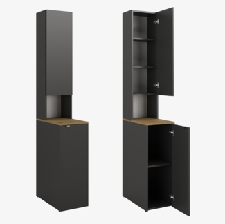 Platan Room Waschmaschinenumbauschrank Badschrank LORA Waschmaschinenschrank Badezimmer Hochschrank 210 x 65 x 50 cm