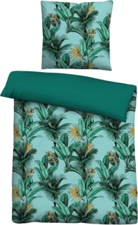 Castell Baumwoll-Satin 0600878 JUNGLE, gletscher, 1x 135x200 cm + 1x 80x80 cm