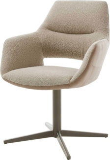 Drehstuhl Yago-Flex mit Armlehnen Materialmix Schlamm Fußkreuz Effektfinish Titan 360° drehbar Taschenfederkern