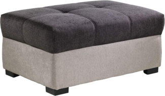 Mivano Hocker Speedway / Trendiger Sitzhocker mit zweifarbigem Velours-Bezug / Dunkelbraun/Beige