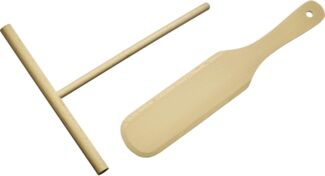 Westmark Crêpes-Spatel und Teigverteiler Woody – Praktisches Set für die mühelose Zubereitung von leckeren Crêpes und dünnen Pfannkuchen – Holz, 2-teilig