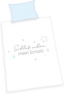 Baby Best Babybettwäsche Kleiner Schatz, Renforcé (Bio-Baumwolle), mit liebevollem Motiv und Schriftzug