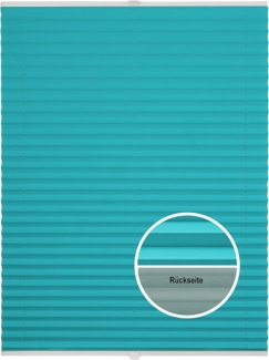 ondeco Plissee Thermo ohne Bohren mit Klemmträger,Sonnenschutz für Fenster innen, lichtschutz und Blickdicht, Faltrollo Sichtschutz für Tür, Jalousie Rollo leicht verdunkelnd - Türkis - 45x130 cm