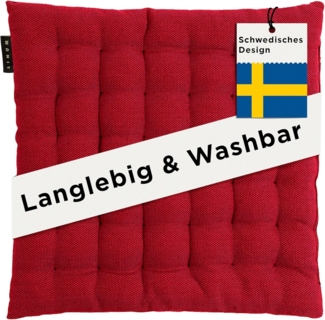 LINUM PEPPER Elegantes Sitzkissen 40x40 cm, 100% Baumwolle, Maschinenwaschbar, Rot