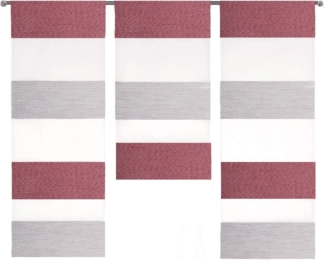 EXPERIENCE Scheibengardine 3er Set Miniflächenvorhänge Scheibengardine Küchengardine 2280 (3 St), Stangendurchzug, halbtransparent, Effektvoile, Miniflächenvorhang