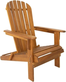 Prestige Home Gartenliege klappbarer Liegestuhl Adirondack Akazie, ca. 84x69x93cm - Braun, 1x Liegestuhl, Montagematerial, Anleitung, Geöltes Akazienholz, vielseitig einsetzbar