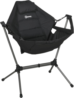 Outsunny Hängematte Campingstuhl Faltbar Gartensessel Regiestuhl Klappsessel mit Tasche bis 120kg Belastbar, Oxford, Schwarz