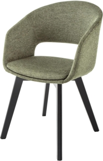 riess-ambiente Polsterstuhl NORDIC STAR grün / schwarz (Einzelartikel, 1 St), Esszimmer · Strukturstoff · Massivholz · mit Armlehne · Küche · Design