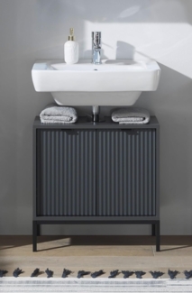 Waschbeckenunterschrank >Lucera< in Grau - 60x60x32 (BxHxT)