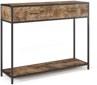 Vicco Konsolentisch Antikholz 100 x 80 cm mit Schubladen, Fyrk