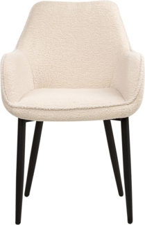 Esszimmerstuhl 2er Set ALDEN Bouclé Hellbeige