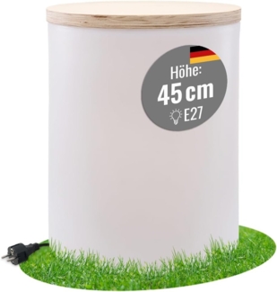Leuchttisch Hocker Shining Drum Beistelltisch (weiß E27)