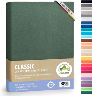 leevitex® Spannbettlaken Spannbettlaken, Mako-Jersey, Gummizug: rundum, (1 Stück), OEKO-TEX® STANDARD 100 zertifiziert