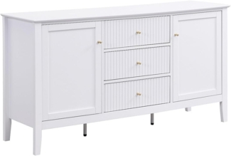 Vente-unique - Sideboard mit 2 Türen & 3 Schubladen - MDF - Weiß - NARIVA