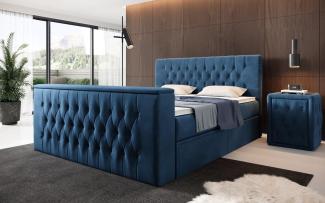 Boxspringbett Vulnero mit TV Lift und Stauraum 140x200 Blue H2