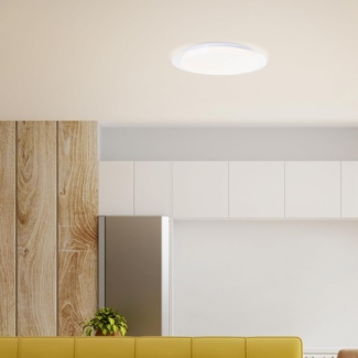 Lightbox Deckenleuchte, LED fest integriert, Warmweiß, LED-Deckenleuchte, Ø 40cm, 24W, 2400lm, 3000K, Metall/Kunststoff, weiß