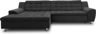 DOMO Collection Merida Ecksofa, Sofa mit Schlaffunktion in L-Form, Eckcouch, Polstergarnitur in dunkelgrau