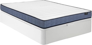 Vente-unique - Bett mit Bettkasten - 160 x 200 cm - Weiß - Taschenfederkernmatratze - Höhe 19 cm - DAYNI von YSMÉE