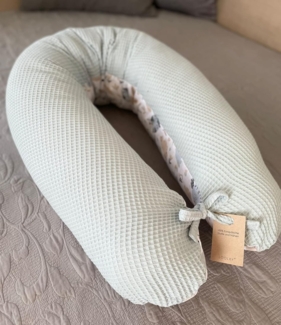 Loolay Stillkissen WAFFELPIQUE HASE Kissen Seitenschläferkissen Schwangerschaftskissen, 170 o. 190 cm Kissen + BEZUG (abnehmbar) HASE Beige Weiss WAFFEL Rosa, Grau, Minze, Weiß, M/ L u. L/ XL - perfekt Auswahl für Schwanger Seitenschläfer Schlafen!, PR...