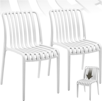 tectake Gartenstuhl Gartenstühle (Set, 2 St), Wetterfester, robuster und langlebiger Kunststoff