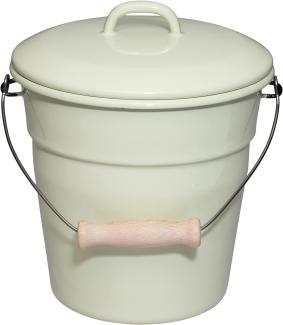 RIESS 0369-006 Bioeimer mit Deckel 20 cm, 3,50 L, Emaille, Classic, Nilgrün Pastell / Abfalleimer