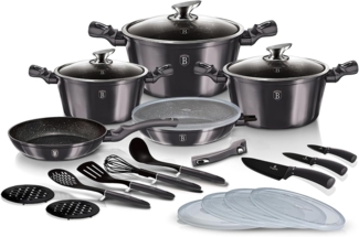 Berlinger Haus Kochen Berlinger Haus Topfset 22 Ele. Metallic Carbon Pro BH7181