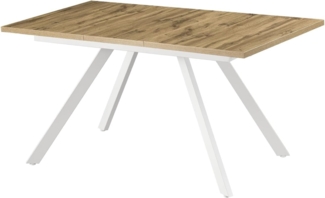 B&D home Esstisch LARS, Metallgestell schwarz oder weiß, ausziehbar 120-160cm, 4-6 Personen