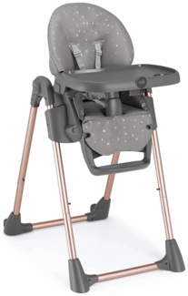 CAM Kinder Hochstuhl Pappananna | für 0-36 Monate | Grau/Rose | 8-fach höhenverstellbar