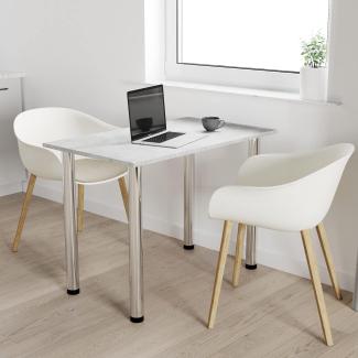 100x40 | Esszimmertisch - Esstisch, Beton Chrom
