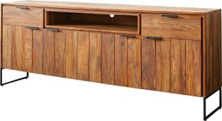 Sideboard Nook 200 cm Sheesham Natur 4 Türen 2 Schübe