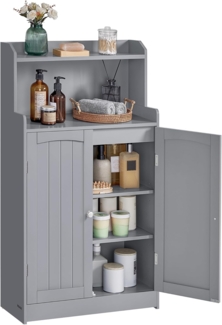 VASAGLE Badezimmerschrank, Badschrank mit 2 Türen, 2 verstellbare Eingeböden, 30 x 60 x 100 cm, Schrank für Esszimmer, Küche, Wohnzimmer, Taubengrau BBC770G02