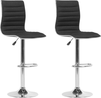 Barhocker Polsterbezug schwarz höhenverstellbar 2er Set LUCERNE