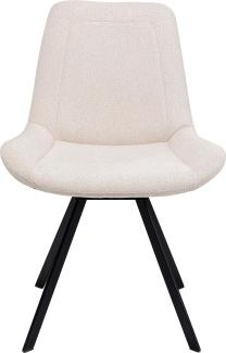 Kare Design Drehstuhl Baron, Creme, Esszimmerstuhl, 180 Grad drehbar, 88 x 57 x 63 cm (H/B/T)