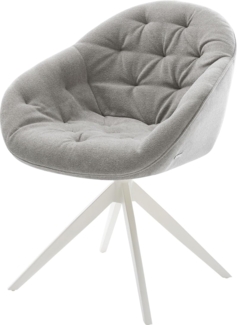 Drehstuhl Gaio-Flex Strukturstoff Soft Grau Kreuzgestell breit Weiß 360° drehbar Wippfunktion