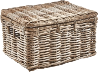 Kobolo Truhe Rattantruhe Kiste aus Rattan in kubu grey - groß (1 Stück, 1 St), Trucke mit Deckel
