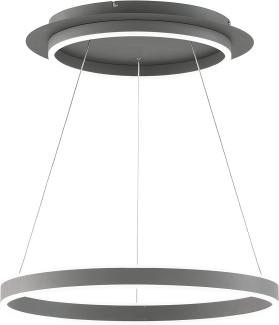 WOFI Kemi 226 moderne LED Hängeleuchte dunkelgrau 8200lm mit Fernbedienung 60x150cm