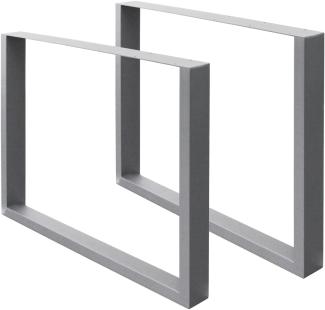 Tischbeine 2er Set 80x72 cm Grau aus Stahl