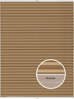 ondeco Plissee Thermo ohne Bohren mit Klemmträger,Sonnenschutz für Fenster innen, lichtschutz und Blickdicht, Faltrollo Sichtschutz für Tür, Jalousie Rollo leicht verdunkelnd - Cappuccino - 65x130 cm