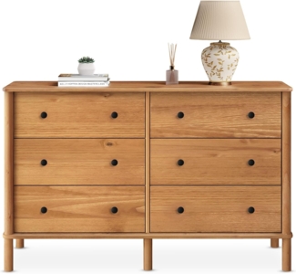IDIMEX Kommode APOANA, Sideboard mit 6 Schubladen aus Massivholz skandi Eiche farben