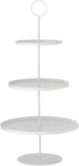 Etagere Servierplatte 3-stöckig 44cm Weiß Etagenständer Obst Servierständer