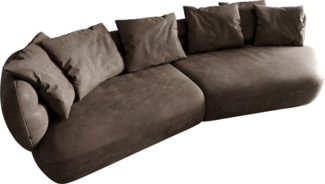 Sofa Roya 320x140 cm Mikrofaser Taupe Vintage