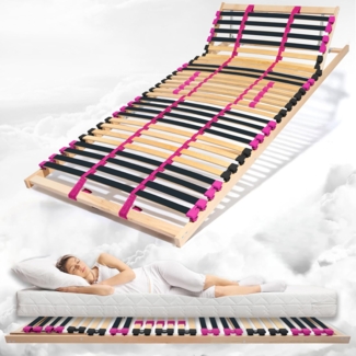 Coemo Lattenrost PINK DREAM 100x200 cm Kopfteil Härtegrad verstellbar 28 Leisten