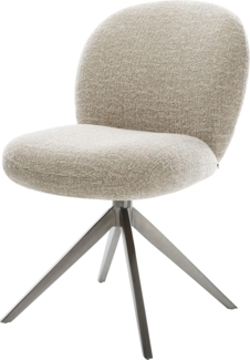 Drehstuhl Nube-Flex Webstoff Soft Beige Kreuzgestell breit Graphit 360° drehbar Wippfunktion Taschenfederkern