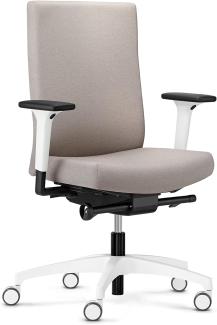 Dauphin @just evo Cozy Colours | ergonomischer Bürostuhl, Made in Germany | Bequeme, höhenverstellbare Rückenlehne | individuell einstellbare Sitztiefe (Cappuccino braun)