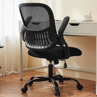 Sweetcrispy Bürostuhl Ergonomisch, Schreibtischstuhl mit Lendenwirbelstütze, Höhenverstellbarkeit Stuhl, Bürostühle mit Armlehne, Office Chair Geeignet für Büro und Schlafzimmer