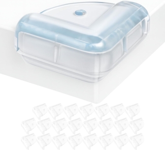 Ecken und Kantenschutz, 24 Pack, vor-geklebt, kristallklar, L-förmiges Design, für Tischecken und Möbelecken, mit Spezial Kleber, Baby Eckenschutz, Tischeckenschutz Kinder, Kantenschutz Baby